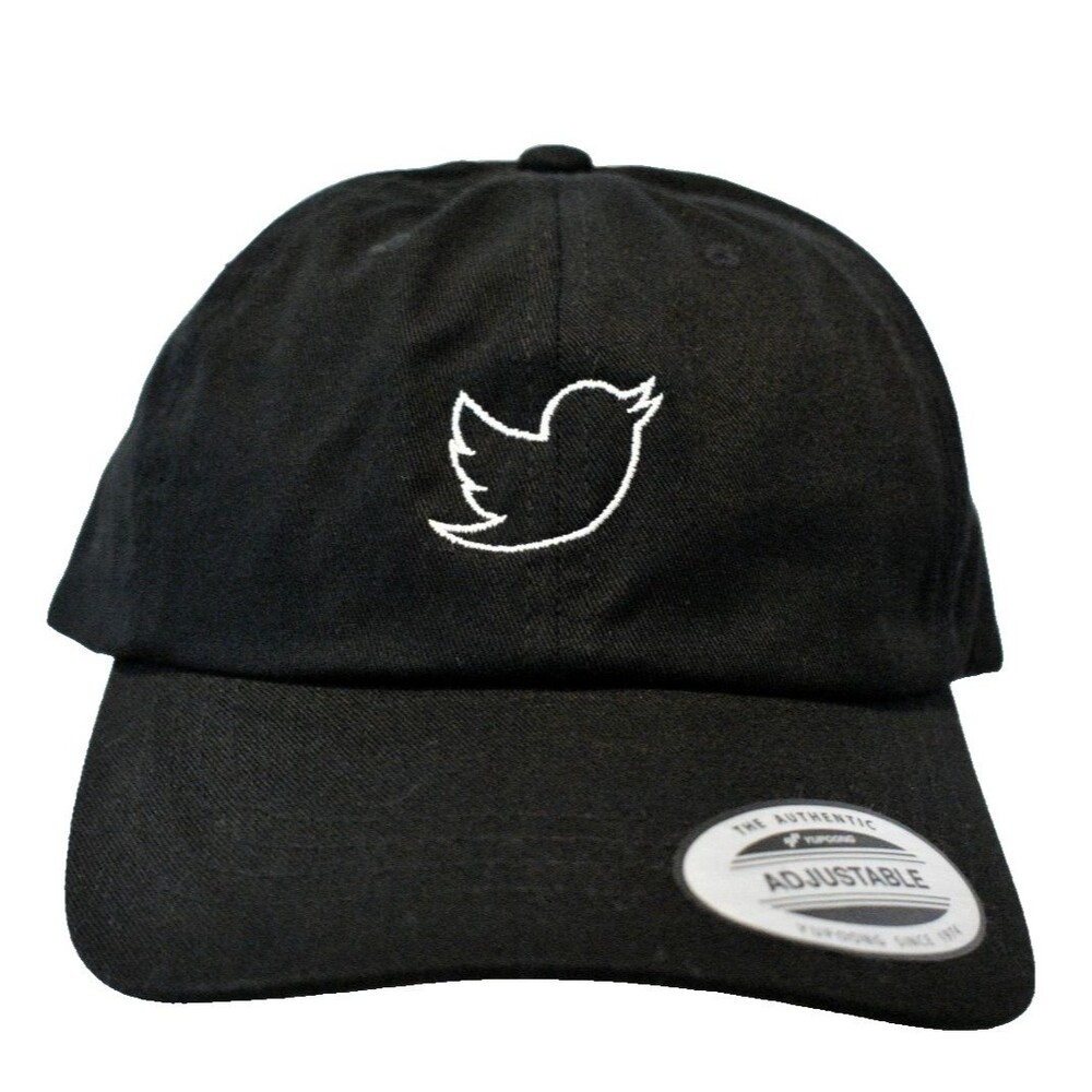X Twitter Bird The Classics Embroidered Strapback Hat Black Advertising Promo